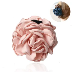 Big Flower Plastic Hair Claw Clips Women Girls Hair Crab Clamps Fabric Headband Ponytail Holder Make Up Hair Accessories Fashion