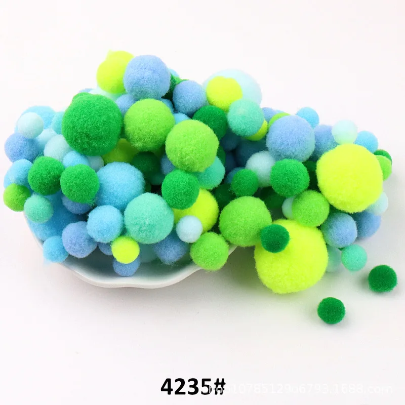 10mm To 30mm 20g Multi Size Mix Colors Pompom Fur Craft DIY Soft Pom Poms Balls Wedding Decoration Glue on Cloth Accessories