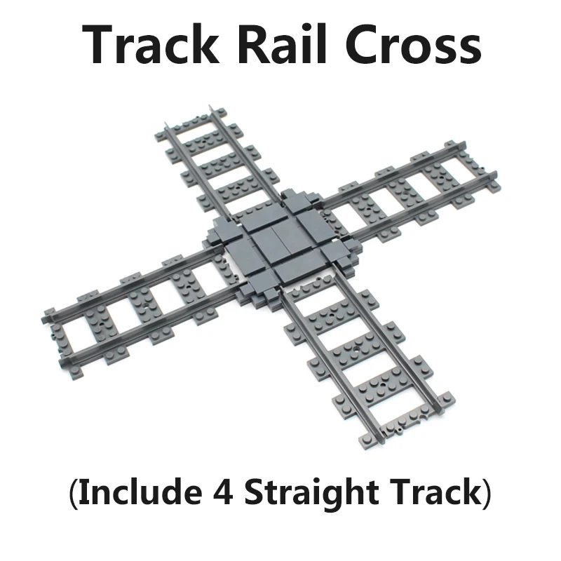 

61 шт., набор строительных блоков MOC Track Rail Cross, совместимых с городским поездом, запчасти 53401 для уличной железной дороги, транспорта, детские игрушки «сделай сам»