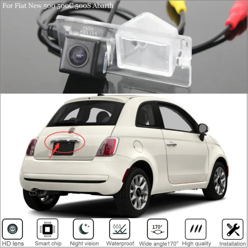 Yeshibation Car Rear View Parking Camera For Fiat 500C 500S Abarth 2007~2017 Hatchback High Quality CCD Reverse Camera