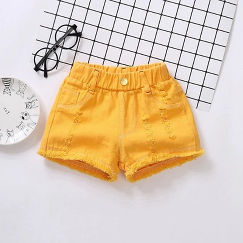 Summer Kids Shorts for Girls Korean Style Children Cotton White Black Powder Hot Short Pants Fashion Girl Clothes Size 120-170