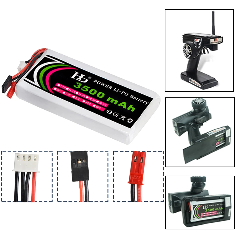 1Pcs/lot HJ Power 11.1V 3500mAh 8C Transmitter Lipo For RC Flysky GT2 GT3B WFT06A WFT06X-C FUTABA 6EX 4VF Remont Controller Toys