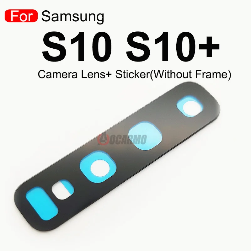 Back Camera Lens Frame For Samsung S10 Plus S10+  Rear Camera Lens With Sticker Replacement Part