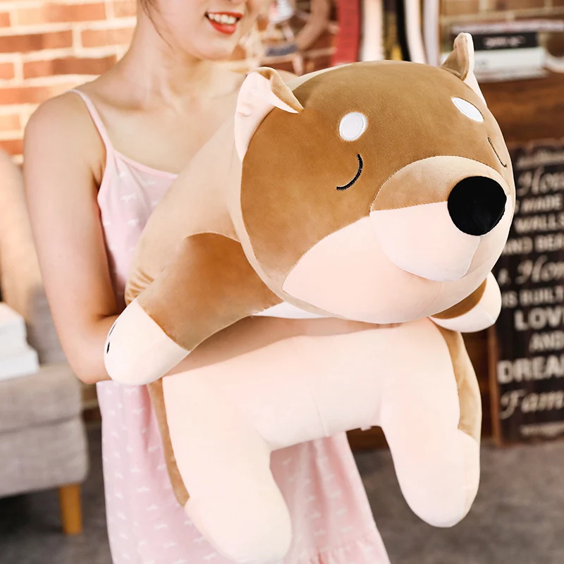 Plüsch Shiba Inu Spielzeug 60cm 80cm 100cm braun Hund Wurf kissen Kissen Stofftier weiche Puppe Geschenk