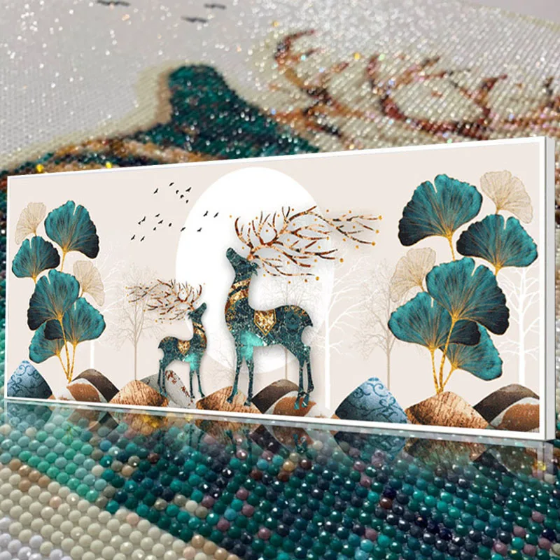 Special AB Diamond Painting DIY Home Decoration Wall Art Diamond Embroidery Cross Stitch Kits Mosaic Full Drill Deer Leaves