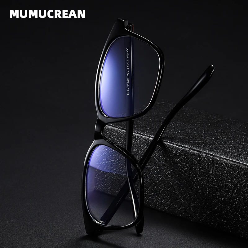 New Tr90 Anti-blue Glasses Retro Square Glasses Frame Men and Women Literary and Artistic Transparent Flat Glasses
