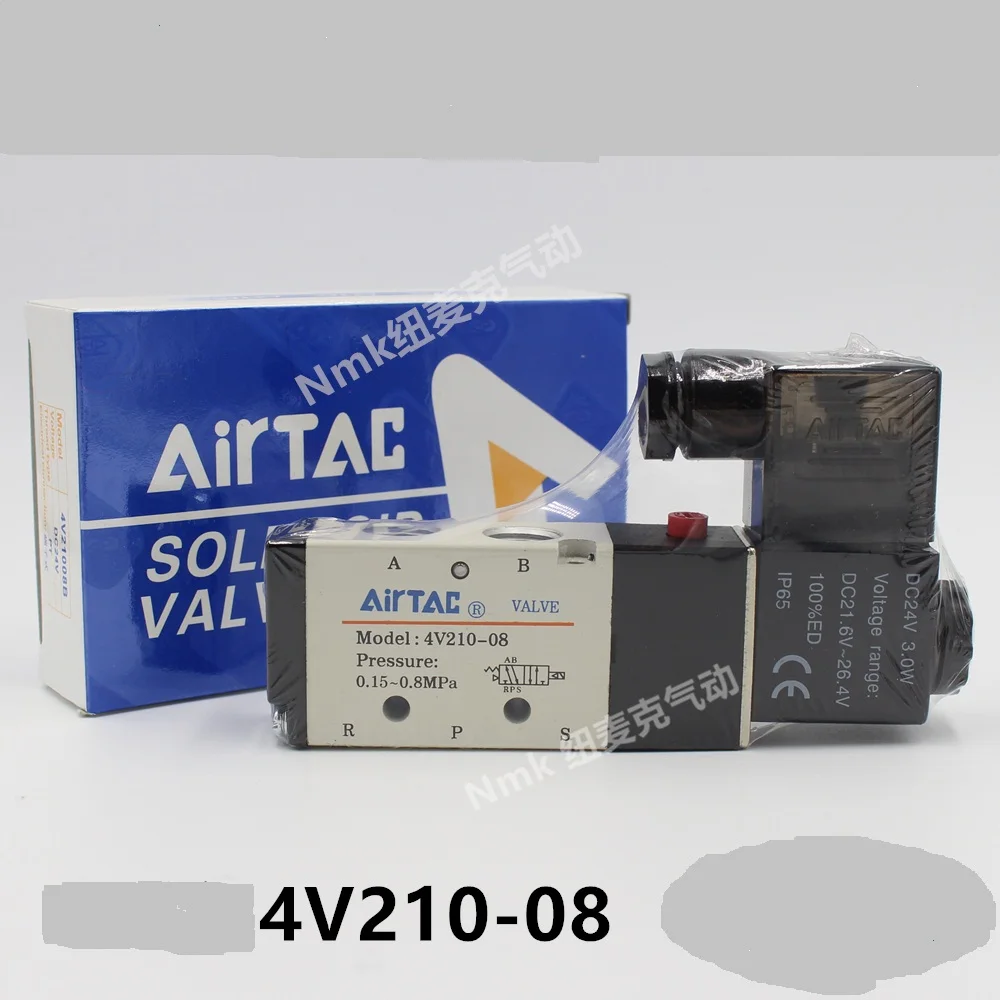 4V210-08 Single Coil 2 Position 5 Port / Ways Pneumatic Air Control Solenoid Valve