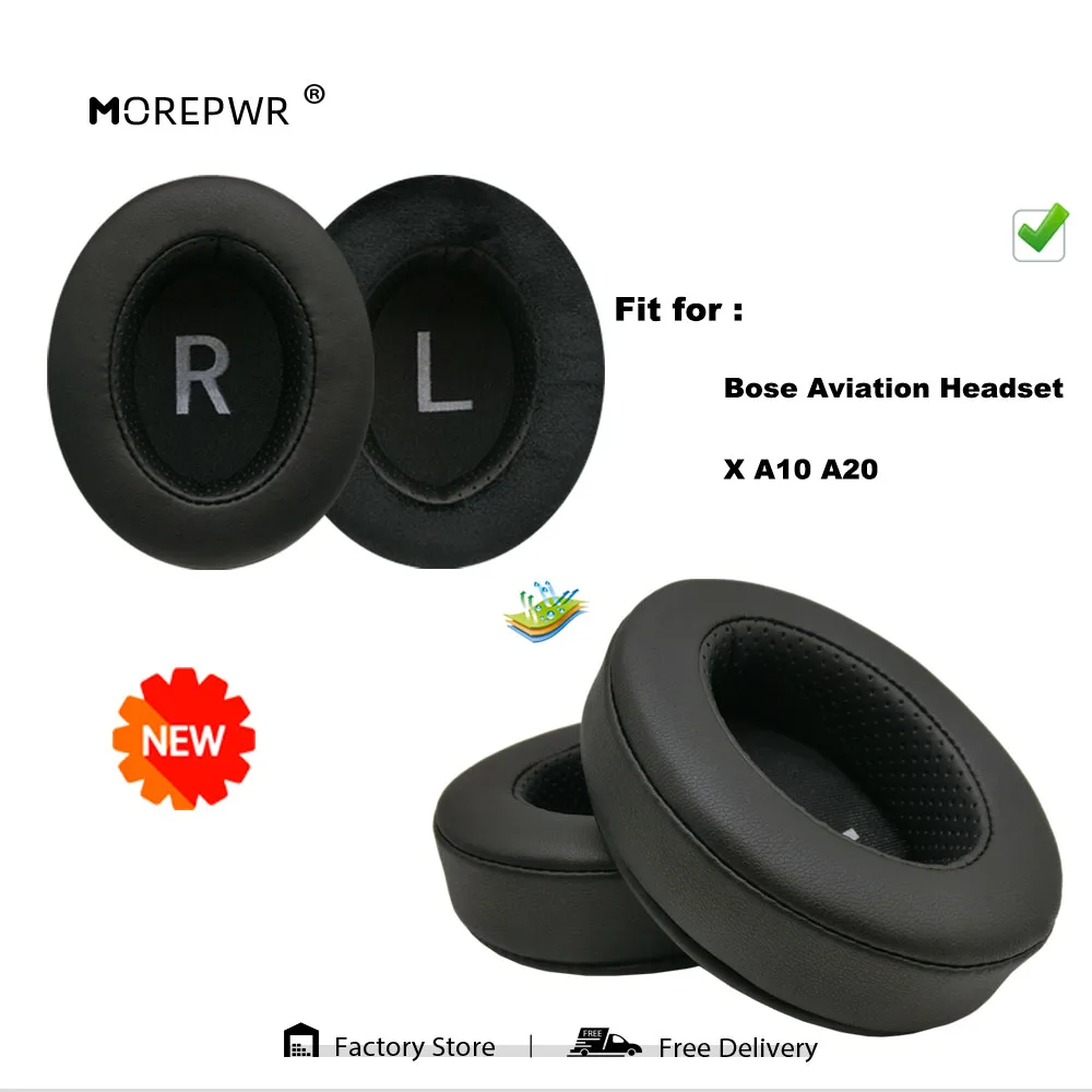 

Morepwr New Upgrade Replacement Ear Pads for Bose Aviation Headset X A10 A20 Headset Parts Leather Cushion Earmuff Earphone