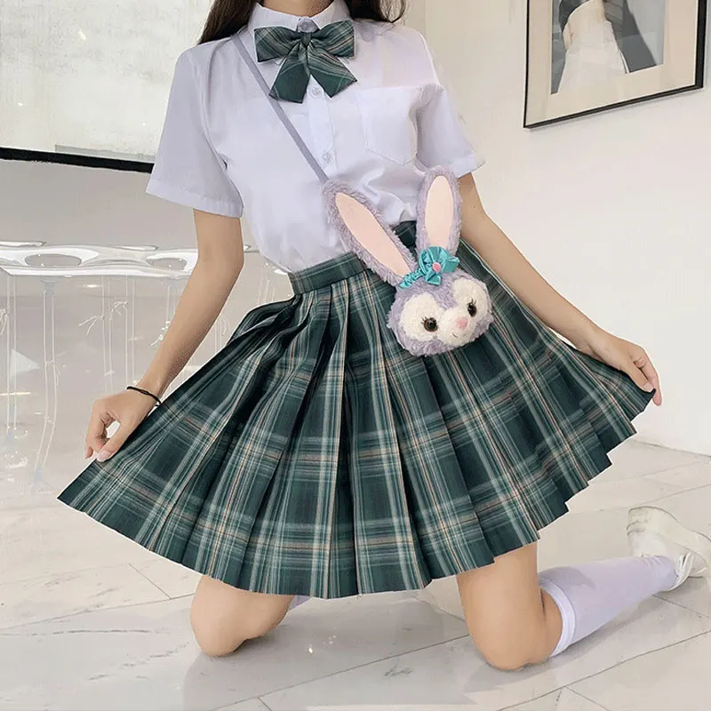 Vestido uniforme de estudante de escola japonesa para mulheres, manga curta, vestido feminino sexy, Jk Seifuku para menina, saia plissada, anime Cosplay, aluna