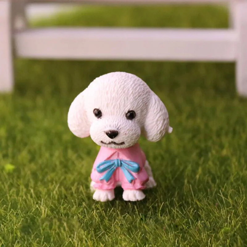 Dễ Thương Mô Phỏng Động Vật Thú Cưng Chó Poodle Chó Con Hình Khu Vườn Nhà Búp Bê Trang Trí DIY Bộ Sưu Tập Đồ Chơi Dành Cho Trẻ Em Trẻ Em Quà Tặng