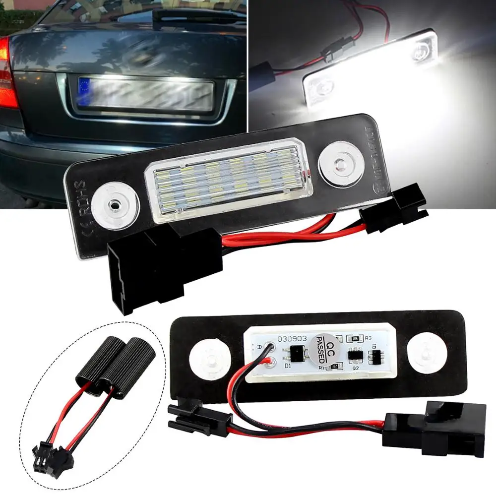 LED CANBUS License Plate Lights Number For VW Skoda Facelift 09-12; Facelifted 2003-2012; Roomster 5J 2006-2010)