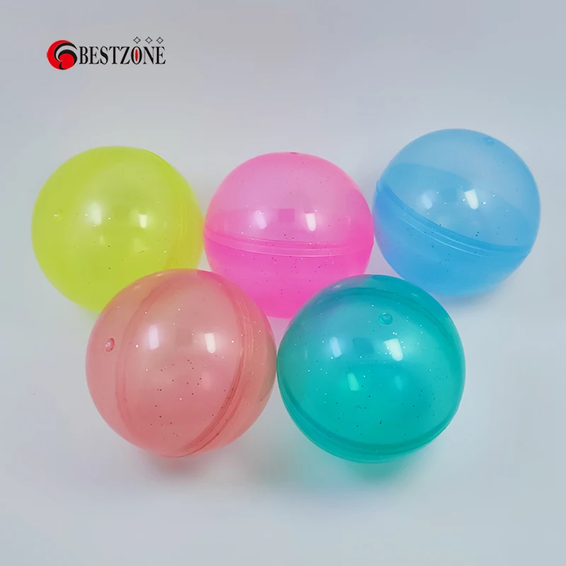 20Pcs/Lot Diameter 75MM Transparent Empty Plastic PP Toy Capsule Flash Powder Surprise Balls Container For Vending Machine