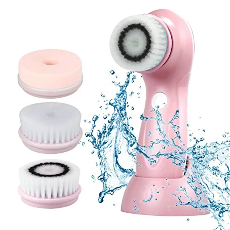 5 in 1 Electric Facial Cleansing Instrument Silicone Face Cleansing Brush Deep Cleaning Pore Cleaner Face Massage Skin Care Tool