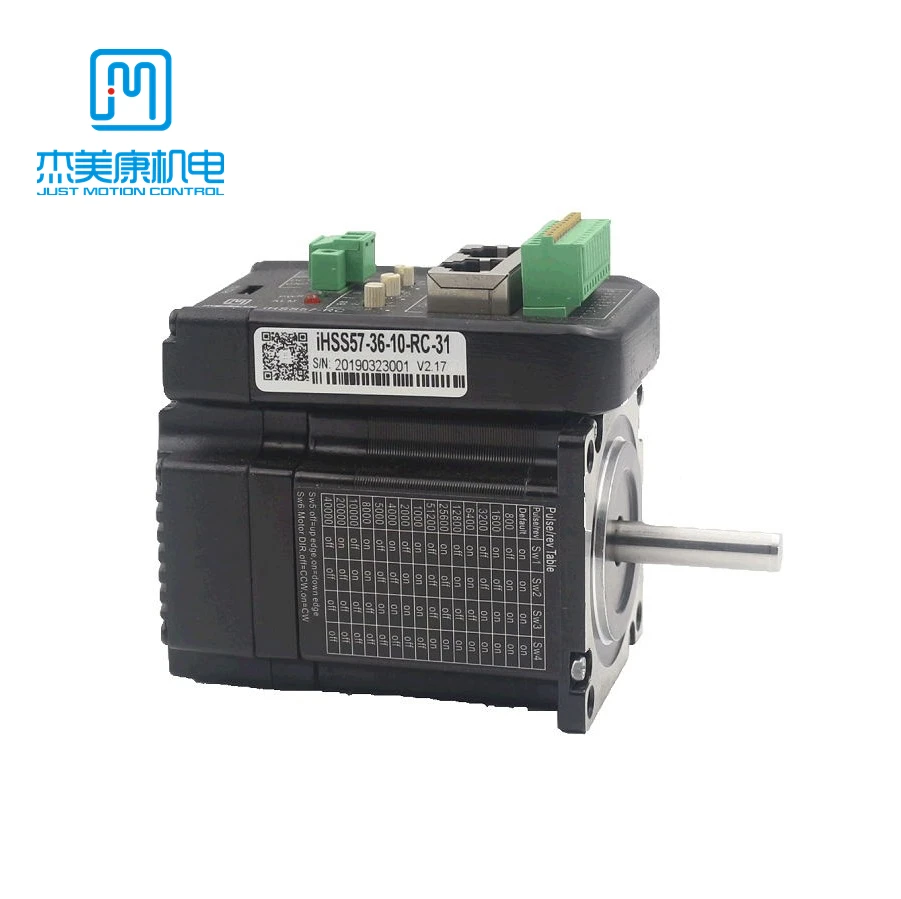 JMC 2-Phase NEMA23 1.2N.m 36VDC Integrated Stepper Motor & Drive Support Modbus RS485 / CANopen for CNC Kits IHSS57-36-10-31-RC