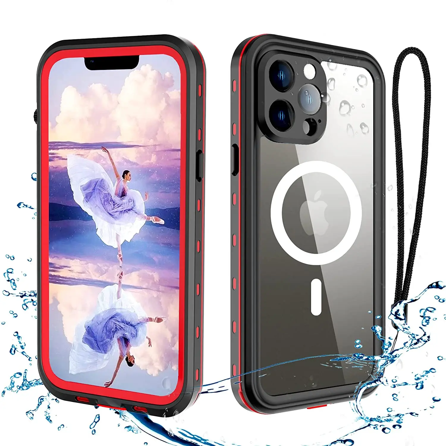 Waterproof Magnetic Case for iPhone13 Pro Max Dust Proof Shell Magsafe Magnet Ring Cover for iPhone 13mini 13Pro Full Body Coque