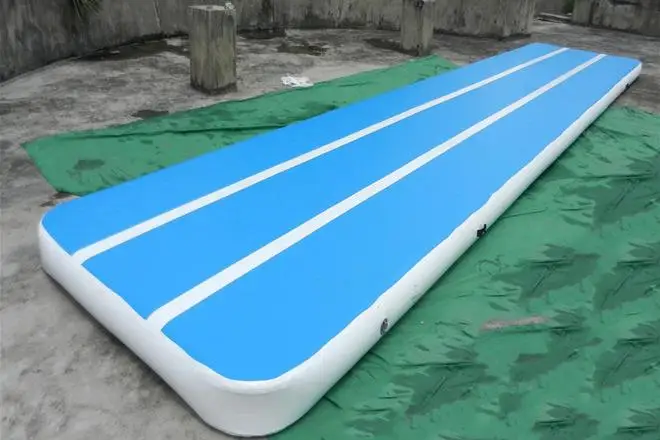 

Big Size Blue Color Inflatable Air Tumbling Track Floor 6m 7m 8m Gymnastics Mat For Training DWF Bouncing Track Mat Airtrack