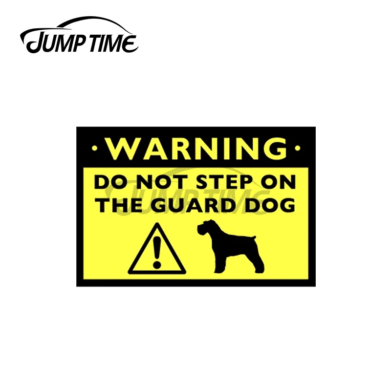 JumpTime 13 x 4cm Humorous Schnauzer Guard Dog Warning Car Sticker Decal Vinyl Japan Waterproof Bumper Doors Windows Accessories