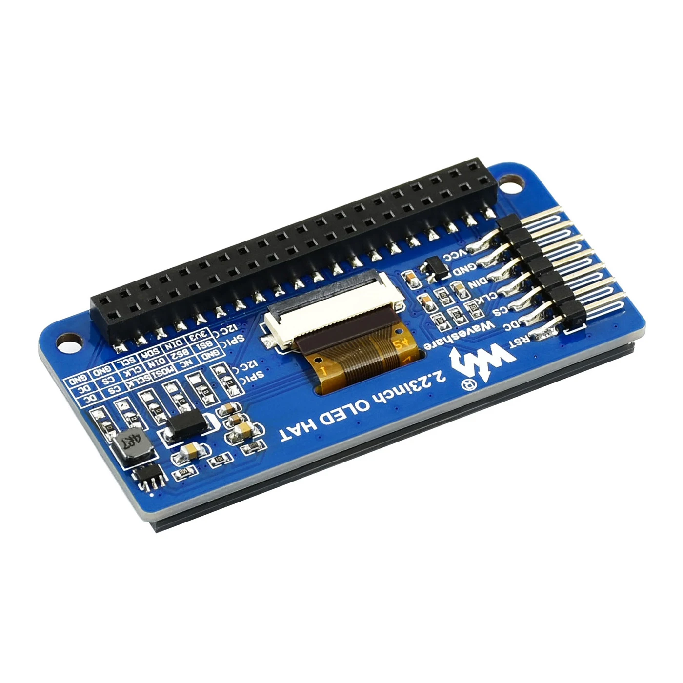 Chapéu de módulo de tela oled, 2.23 polegadas, spi i2c para rpi raspberry pi zero w wh plus 3 modelo b 4 4b jetson nano b01 a02