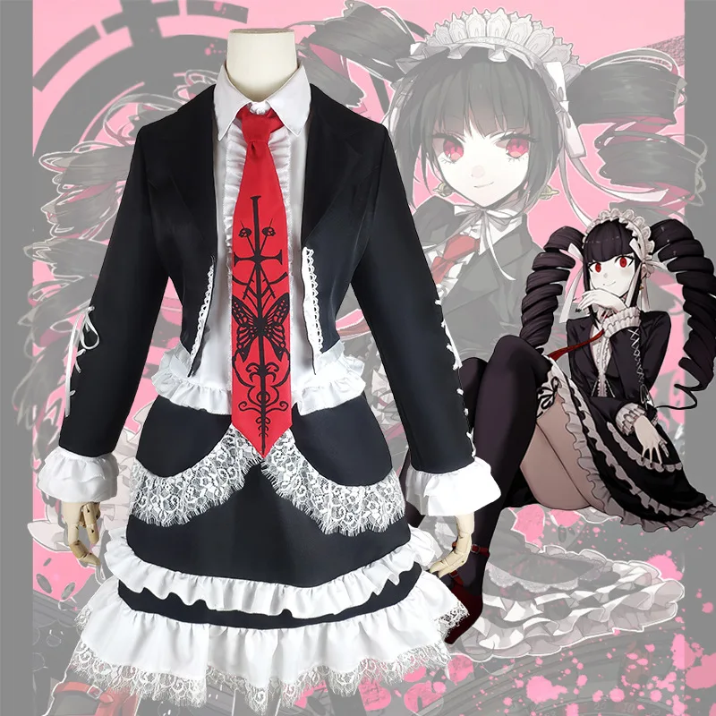 DanganRonpa yasuhiro taeko Cosplay Costume Woman Dress Celestia Ludenberg Gambling Girl Lolita School Clothing Zentai Uniform