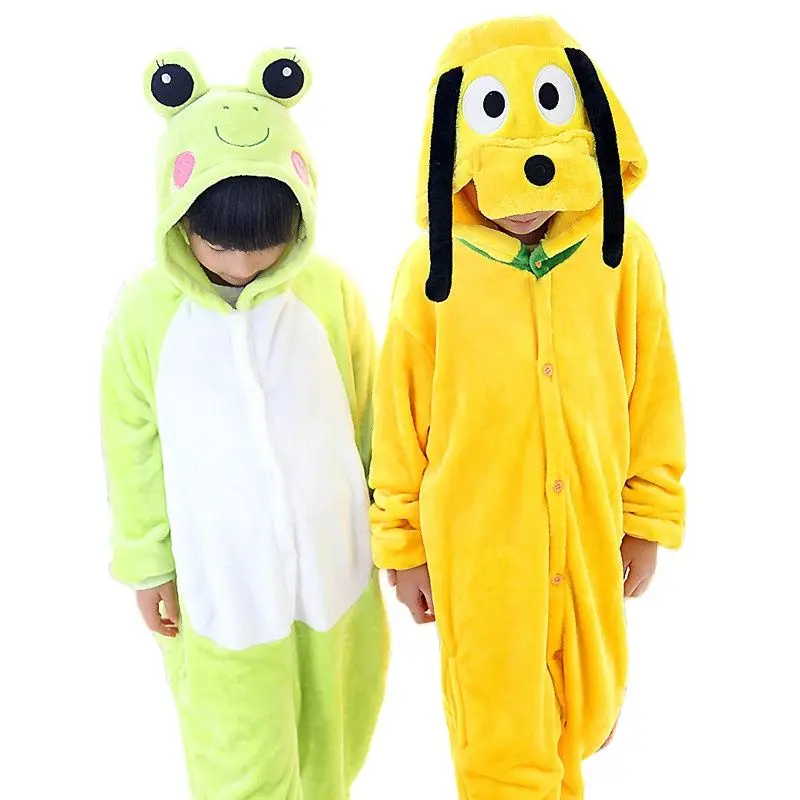 Kids Carton Animal Dog Onesies Pajamas Boys Girls Costume Frog Onesies Pyjamas Kids Cosplay Pijamas Children Sleepwear