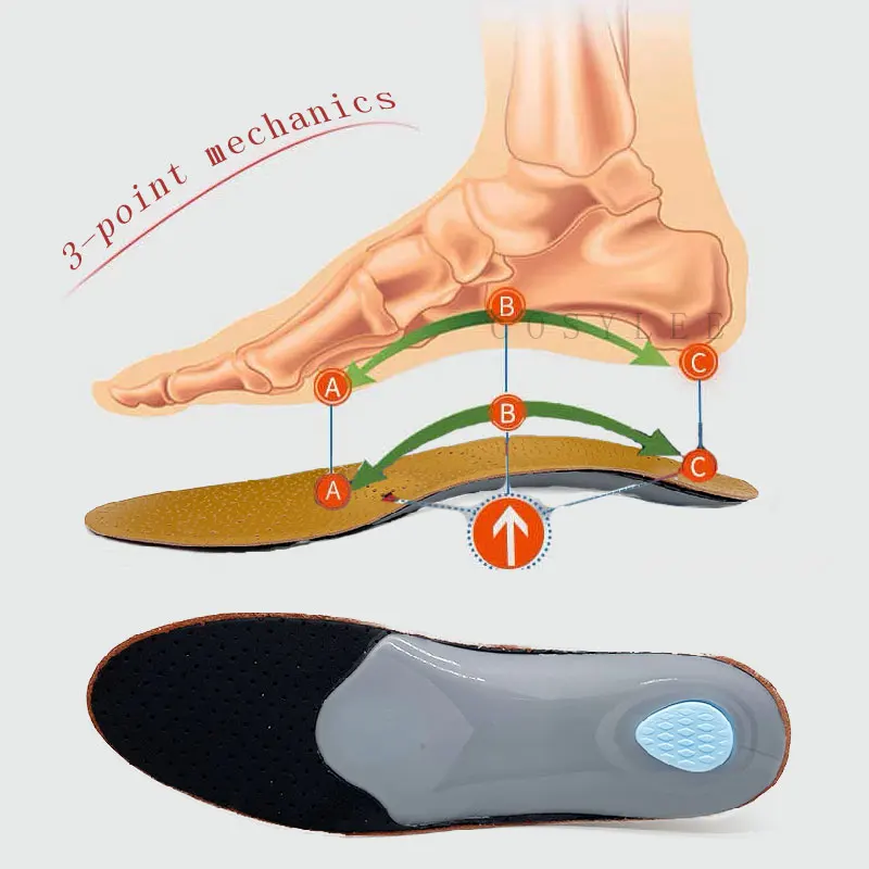 Orthotic Insole For Flat Feet Arch Support Orthopedic Leather Shoes Sole For Men Women O/X Leg Corrected Insoles