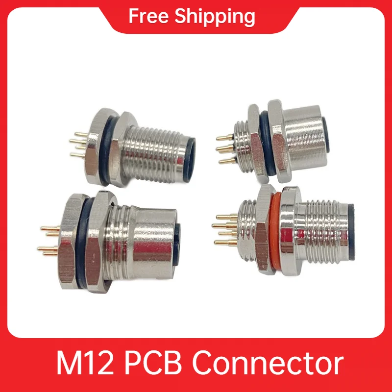 M12 PCB Connectors cabl 458 pins Waterproof aviation cable box mod led electrical plugs CCTV computer connector camera jacks