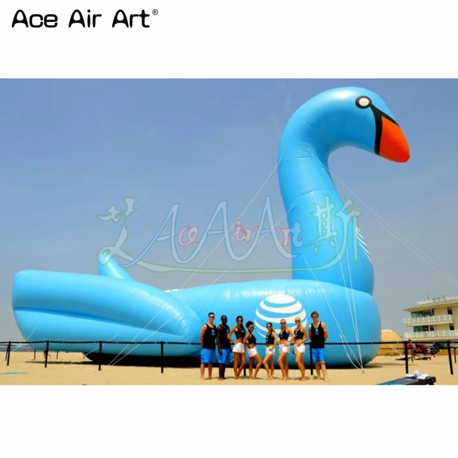 

4/6/8m Length Outdoor Blue Giant Inflatable Swan, Inflatable Mascot Animal Replica For Advertising/Event Exhibition Props