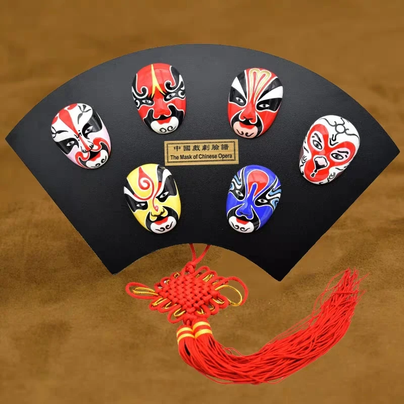 Novel and Funny Toy Beijing Opera Face Decoration Fan-shaped Pendant Beijing Characteristic Craft Ornament Chinese Knot Kid Gift