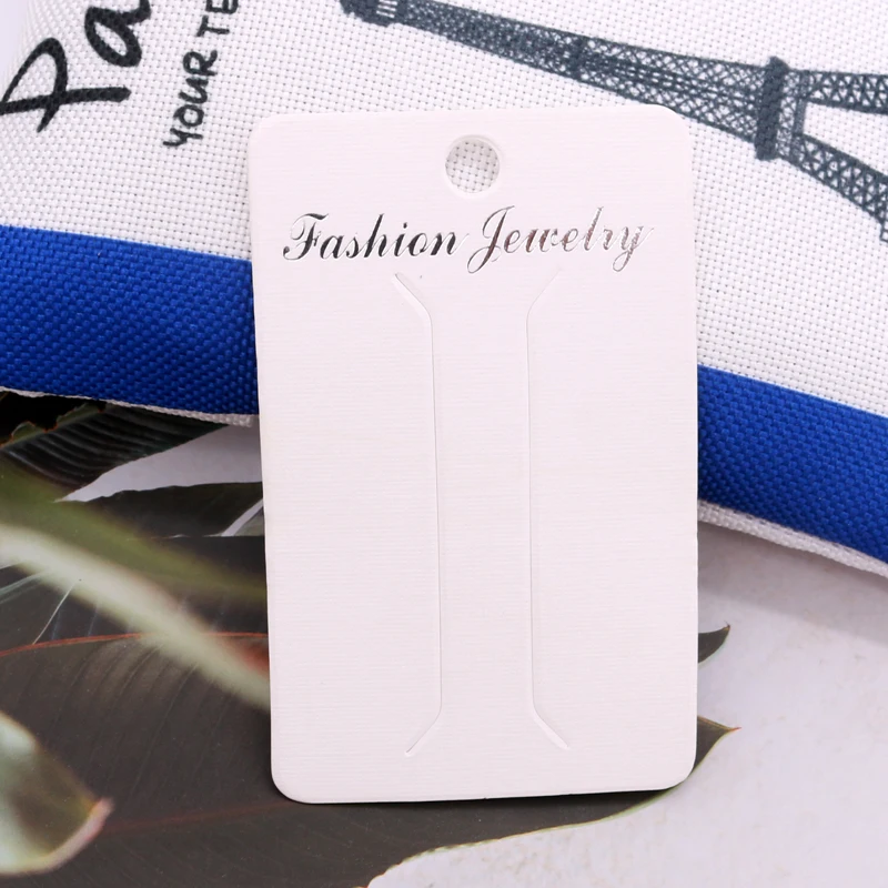 

100pcs/lot 5x8cm Simple Square Shape Jewelry Cards White Fashion Jewelry Hairpin Cards Labels Jewelry Display Cards Price Tags