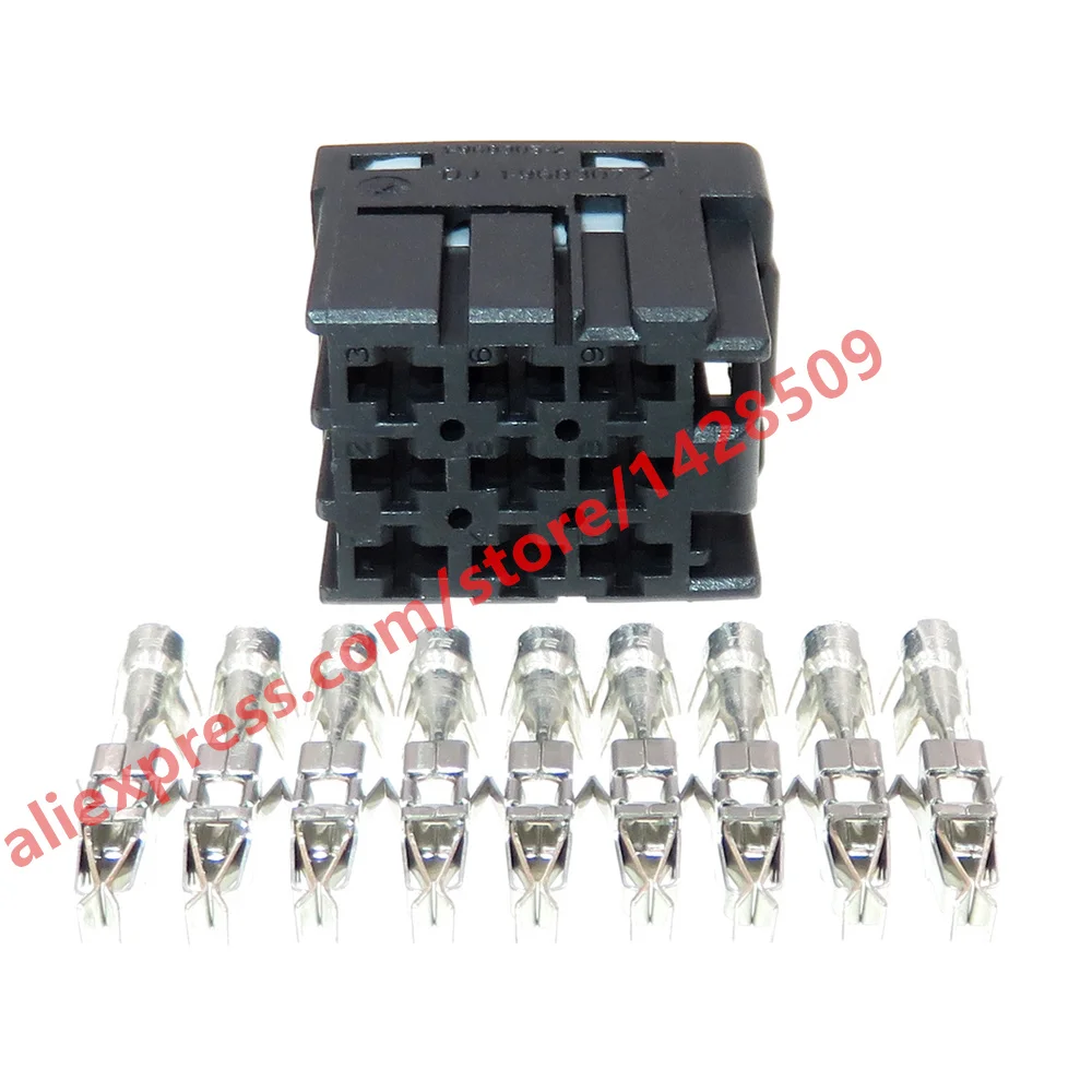 1 Set 9 Pin Automotive Power Amplifier Electric Wire Connector 1-968307-2 1-968305-2 3.5 Series Car Plastic Housing Socket