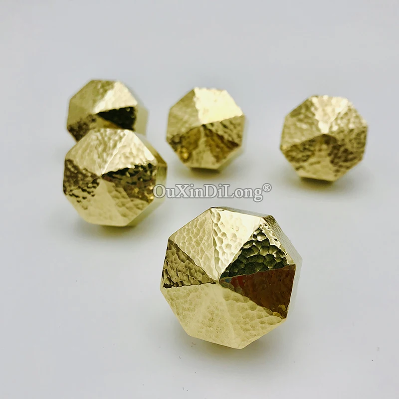 European 10PCS Solid Brass Octagonal Hammer Cabinet Handles Drawer Pulls Cupboard Wardrobe TV Wine Cabinet Pulls Handles & Knobs