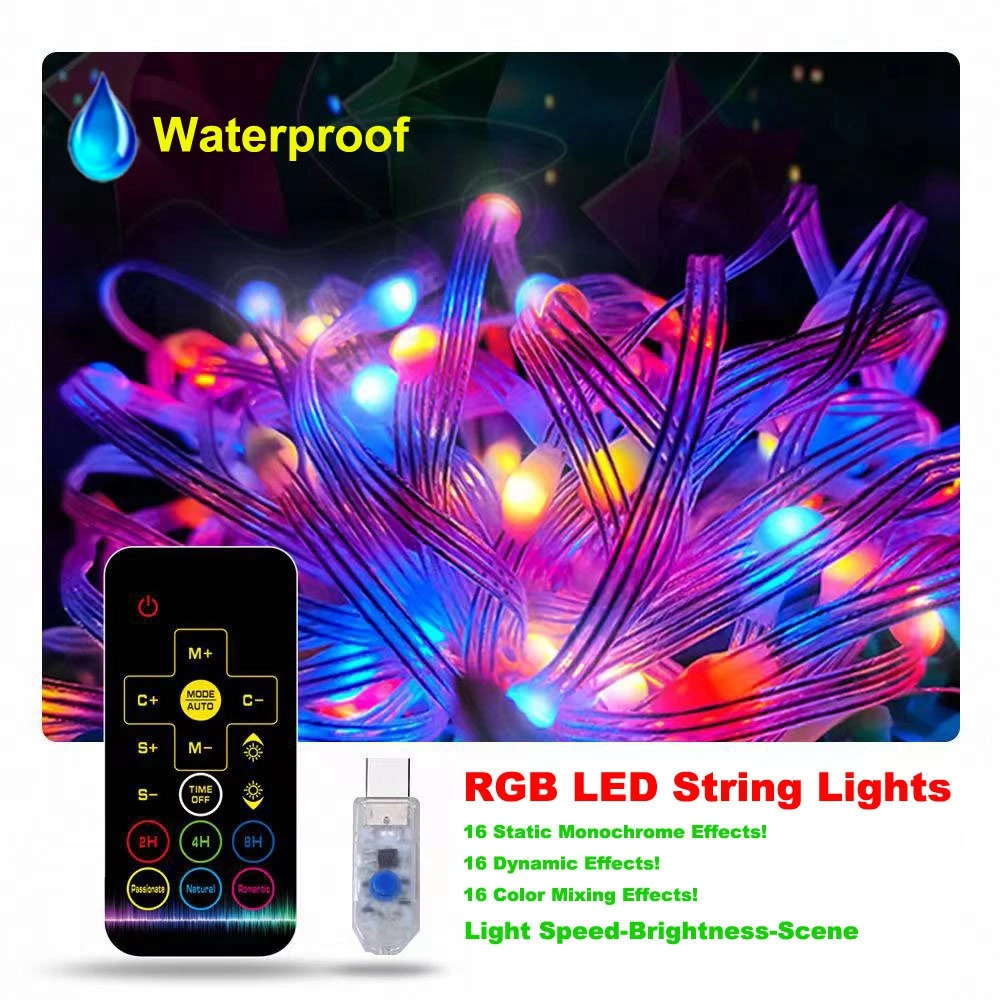 WS2812B Led Strip For Christmas Decoration Home Room RGB Flexible String Addressable Bluetooth Music With Controller Kit DC5V