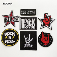 Rock music icon Patch Badges Embroidered Applique Sewing Iron On Badge Clothes Garment Apparel Accessories