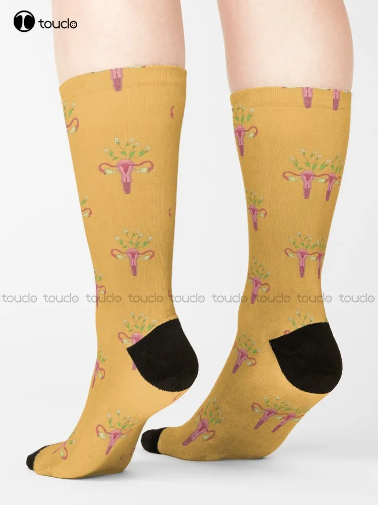 Flower Power Vulva Vagina, Feminism, Flower Power, Women Empowerment Socks Cotton Socks For Men Personalized Custom Funny Sock