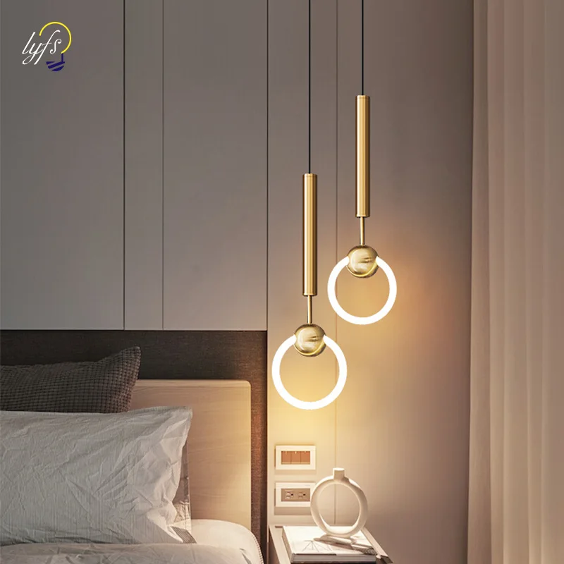 

Modern Ring LED Pendant Light Indoor Lighting For Home Hanging Lamp Living Room Kitchen Dining Table Bedside Decoration Lights