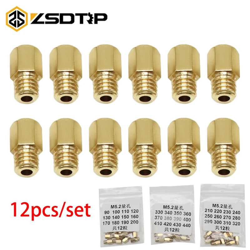 ZSDTRP 12pcs 10pcs M5 Main Jets For MIKUNI VM TM TMX Carburetor Motorcycle Scooter Injectors Nozzle Main Jet Set #90-440