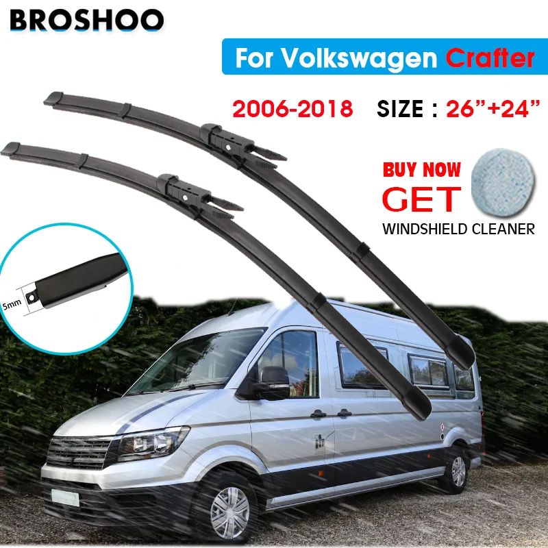 

Car Wiper Blade For Volkswagen Crafter 26"+24" 2006-2018 Windscreen Windshield Wipers Blades Window Wash Fit Pinch Tab Arm