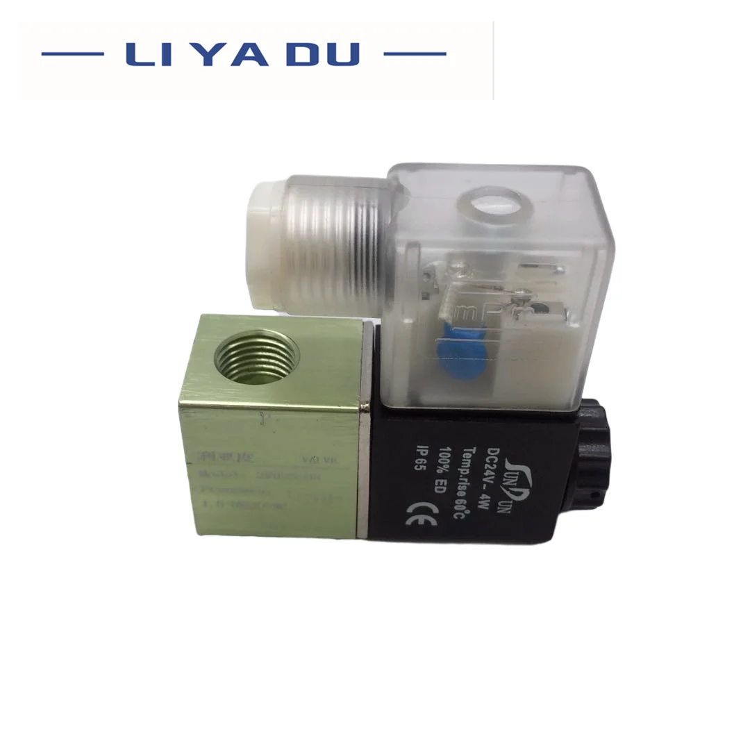 2V025-06 2V025-08 Normally Closed Air Water Oil Solenoid Valve Coil Led 2 Port 2 Ways 220V 12V 24v Air Magnetic Valve Pneumatic