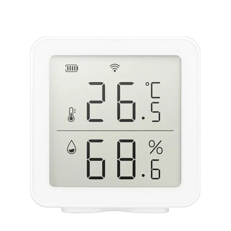 Tuya WIFI Temperature And Humidity Sensor Indoor Hygrometer Thermometer With LCD Display Support For Alexa Google
