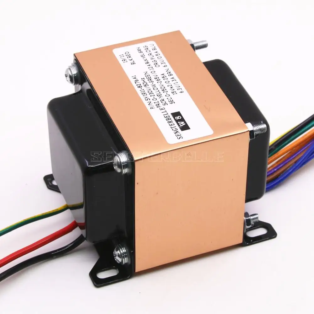 Силовой трансформатор типа EI 51 Вт (51 ВА) 0-250 В-265 В двойной 15 В двойной 6,3 В для усилителя звука