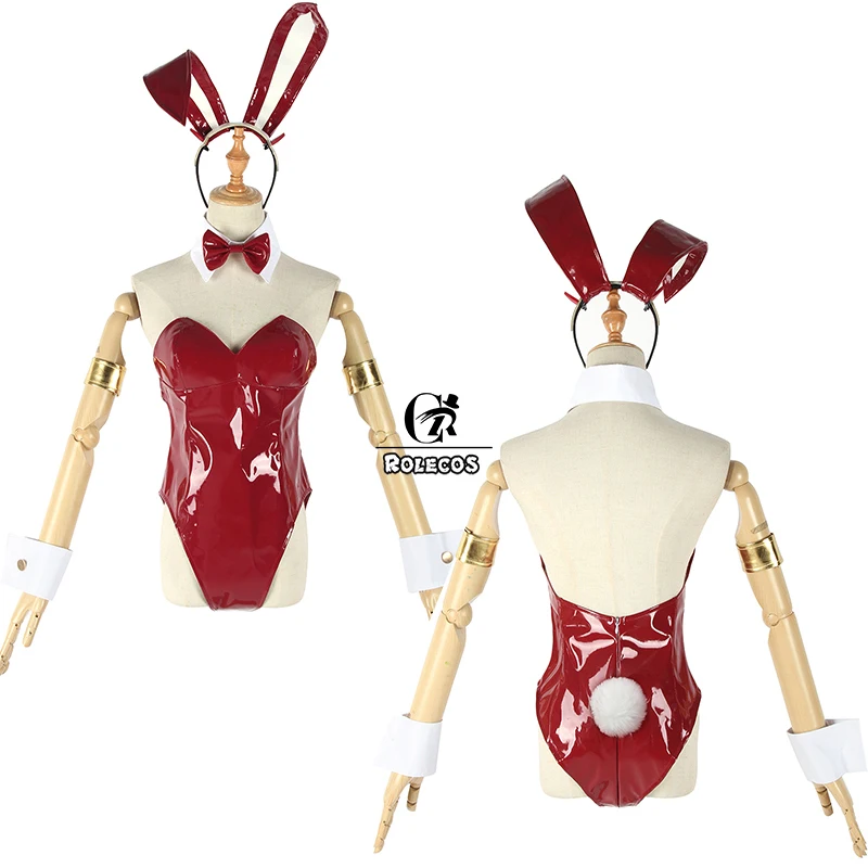 ROLECOS Anime DARLING in the FRANXX Cosplay Costume Zero Two Bunny Girl Cosplay Costume 02 Sexy Women Jumpsuit Red Leather Suit