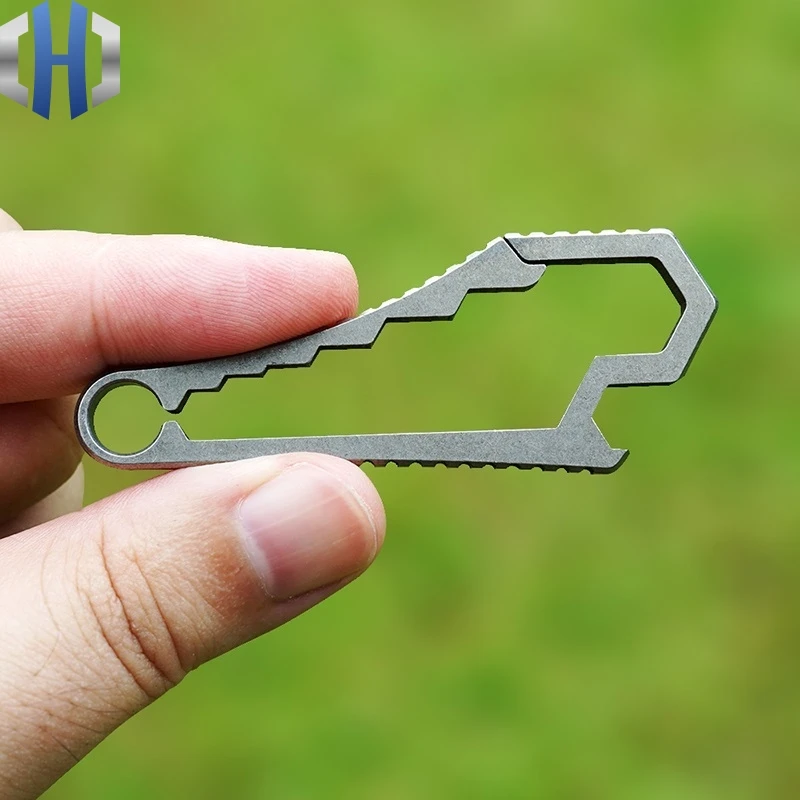 Titan Đa Năng Tiện Ích Móc Khóa Vòng Dụng Cụ Mở Vít Vặn Vít Cờ Lê Di Động Công Cụ EDC
