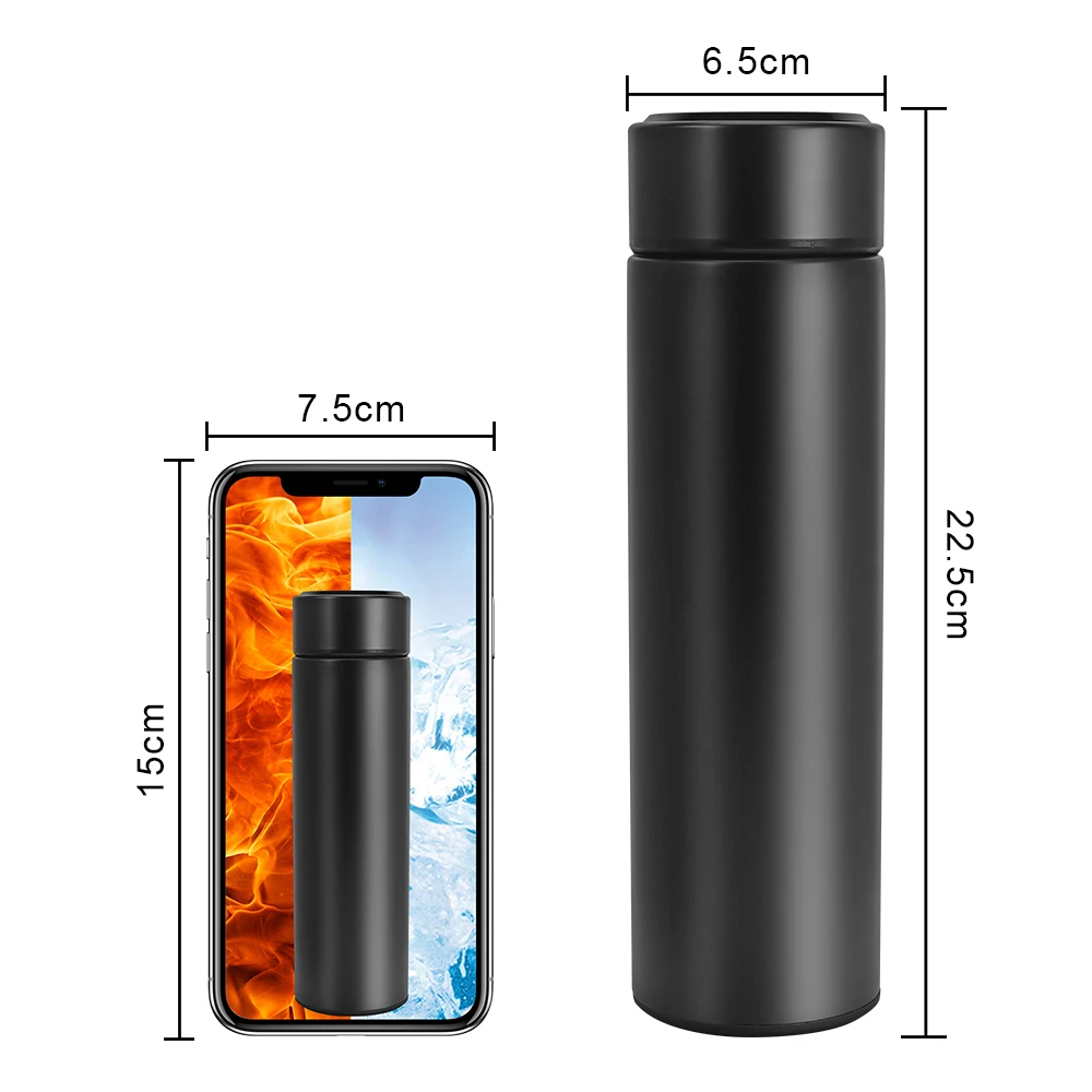 Temperature Display Stainless Steel Intelligent Thermos 500ML Led Digital Coffee Thermal Mugs Smart Insulation Cup Water Bottle