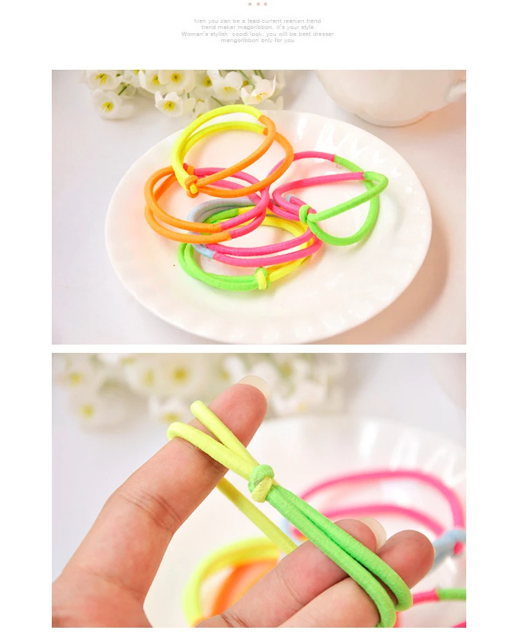 (Min order $10)Colorful flower hairband for women/girl ponytail holder elastic hair band ties hair accessory  HB88 9pcs/lot