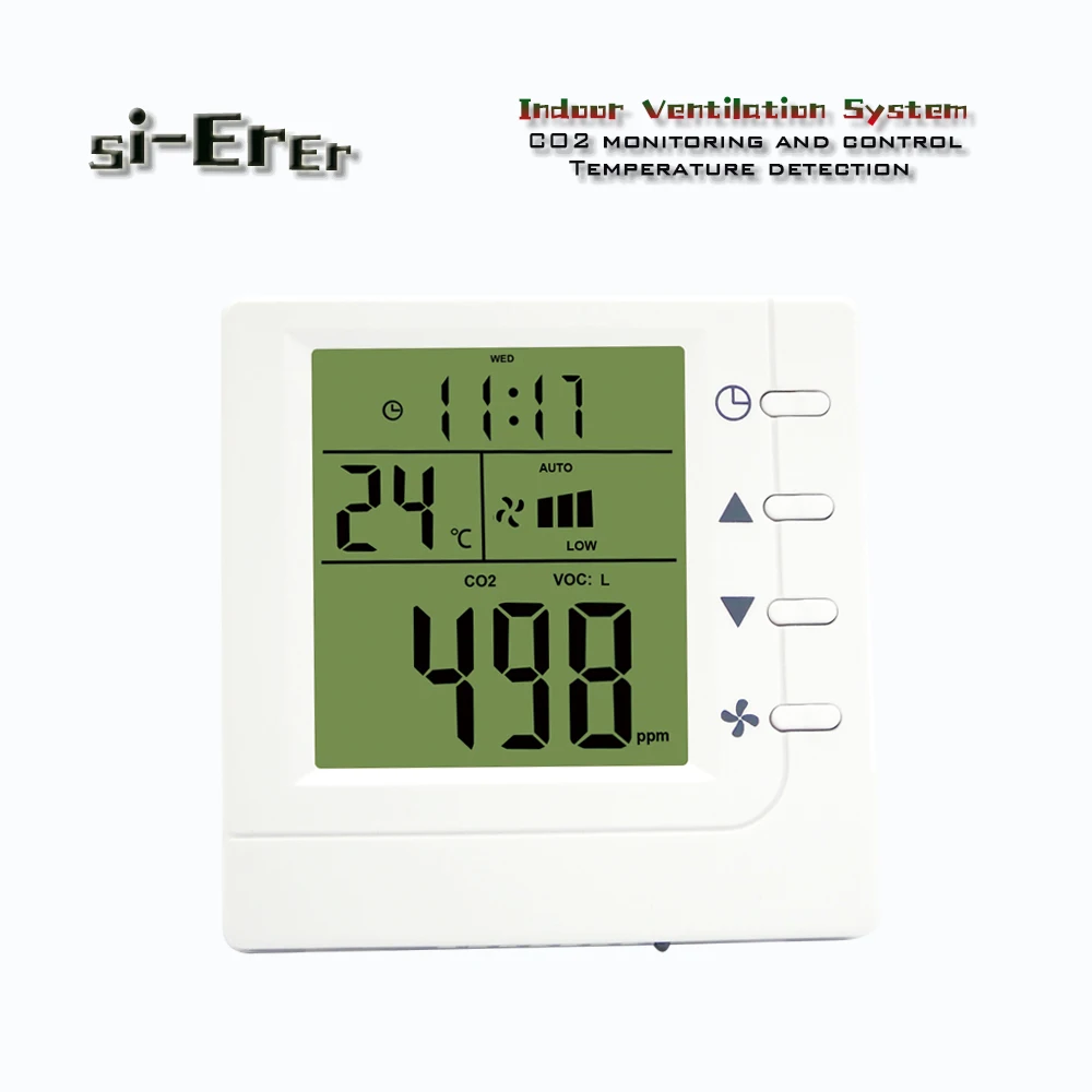 Indoor air ventilation system controller, RS485 carbon dioxide gas monitoring 3-speed relay output