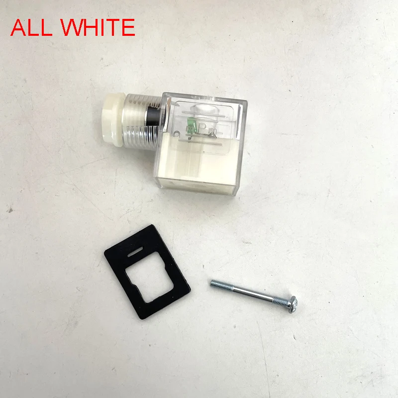 Free Shipping 20PCS/LOT 11mm IP65 DIN 43650 Form B Internal Thread 2+Ground Transparent DIN Valve Connector White DIN43650B