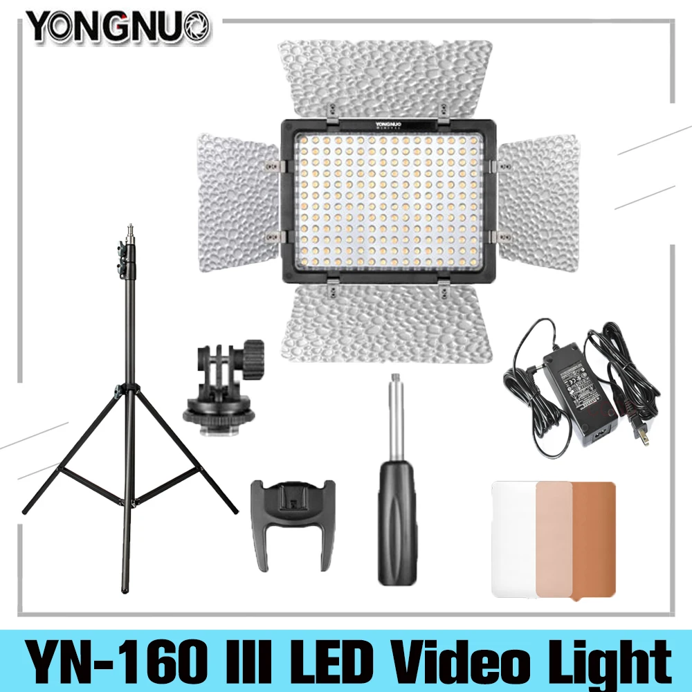 Yongnuo YN160 III LED Video Light Annular Lamp for Mini Camera Smartphone Rng Light With Handled And Stand Photography Lighting