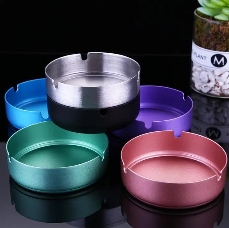 Household Ashtray Nordic ins style Living Room Modern Metal Spray Paint Stainless Steel Smoking Ashtray accessories  SN2809