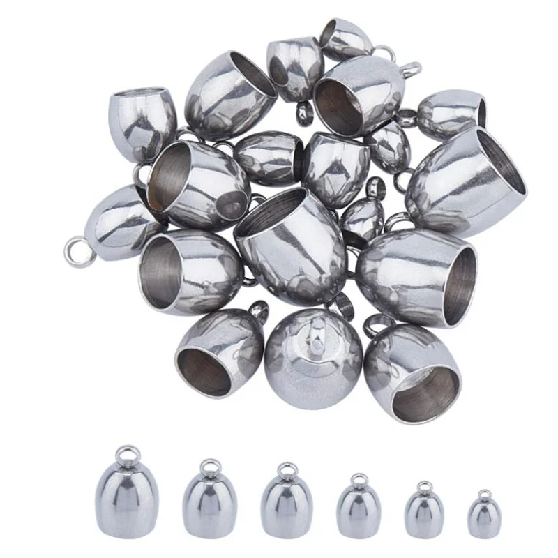 20 sztuk 3/4/5/6/8mm zatrzaski ze stali nierdzewnej haki sznury zaślepki przewód do tworzenia biżuterii bransoletka naszyjnik DIY komponenty do biżuterii