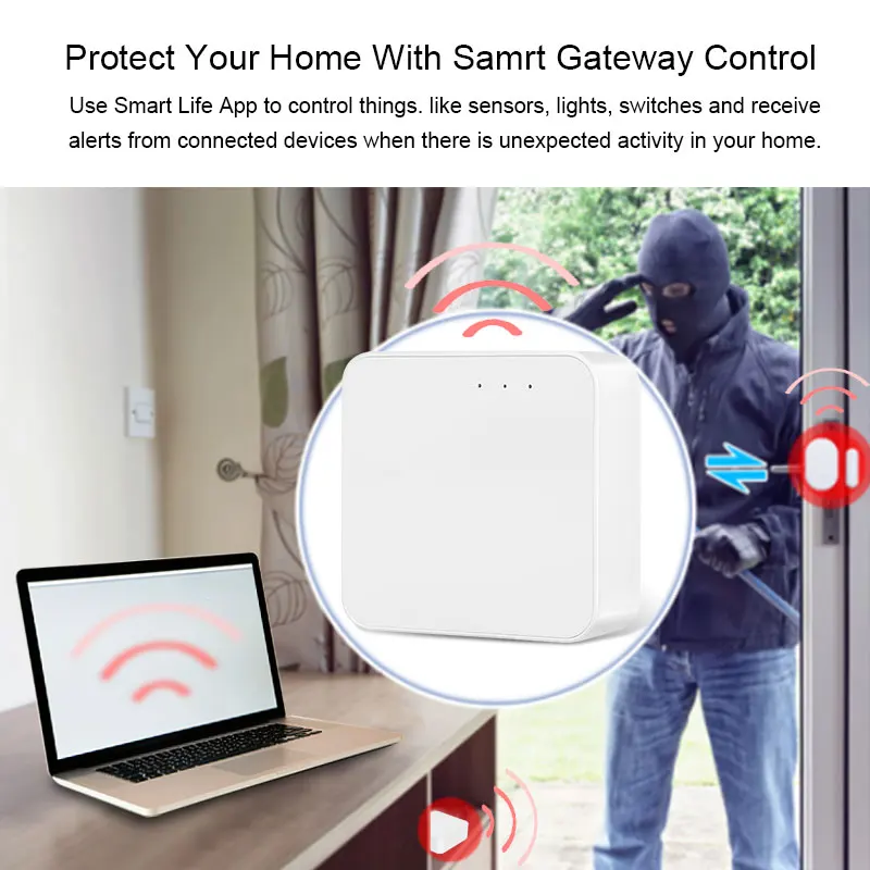 Aubess Tuya Multi-mode Gateway WiFi+Zigbee+BLE Smart Home Bridge Tuya/ smart Life APP Remote Control Work With Alexa Google Home